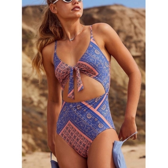 Urban Outfitters Other - NEW UO Out From Under Tie-Front One Piece Swimsuit Small Open Back Open Front